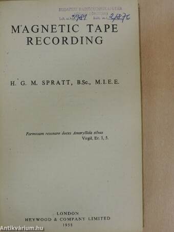 Magnetic Tape Recording