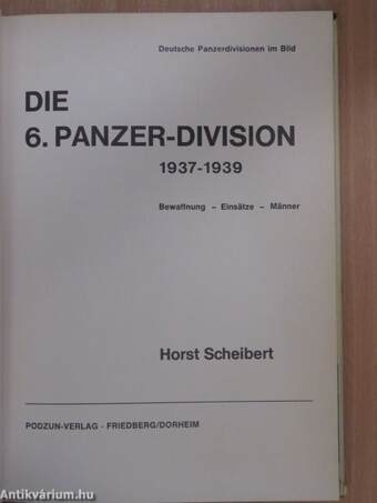 Die 6. Panzer-division 1937-1939