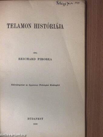 Telamon históriája