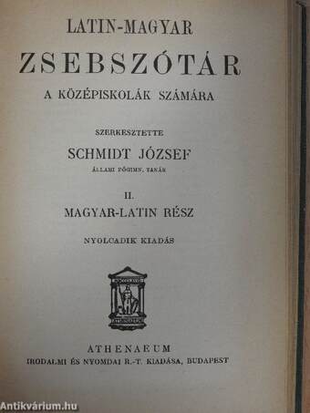 Latin-magyar zsebszótár I-II.