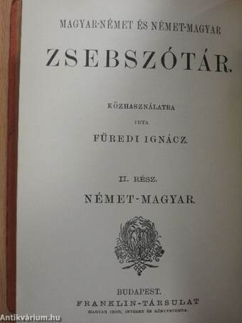 Magyar-német és német-magyar zsebszótár I-II.