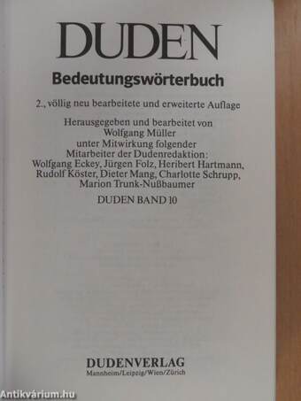 Duden 10 - Das Bedeutungswörterbuch