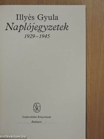 Naplójegyzetek 1929-1945