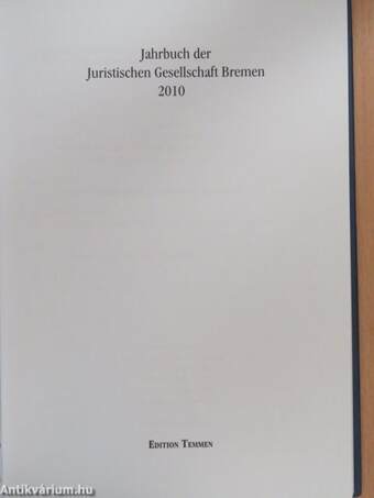 Jahrbuch der Juristischen Gesellschaft Bremen 2010