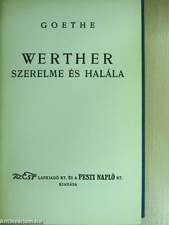 Werther szerelme és halála