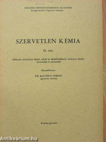 Szervetlen kémia II.