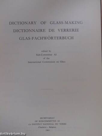 Dictionary of Glass-Making