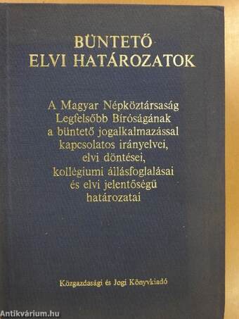 Büntető elvi határozatok