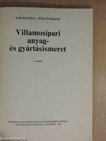 Villamosipari anyag- és gyártásismeret