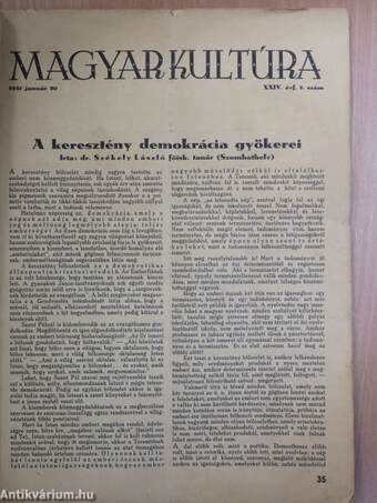 Magyar Kultúra 1937. (nem teljes évfolyam)