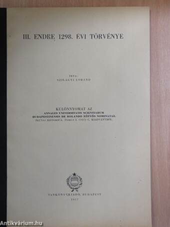 III. Endre 1298. évi törvénye