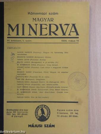 Magyar Minerva 1935. május 15.