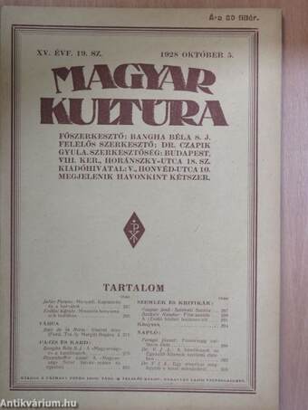Magyar Kultúra 1928. október 5.