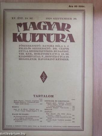 Magyar Kultúra 1928. szeptember 20.