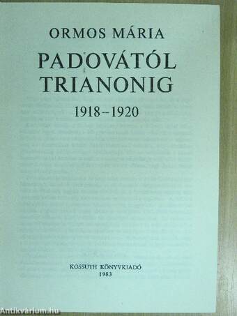 Padovától Trianonig 1918-1920