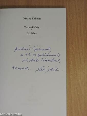 Toronykiáltás/Edzésben (dedikált példány)