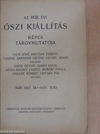 Az 1928. évi Őszi Kiállítás képes tárgymutatója