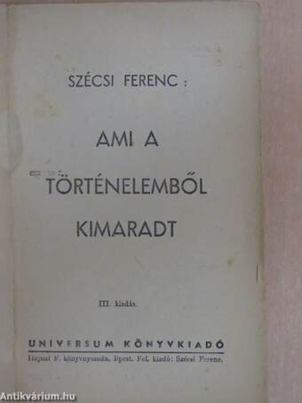 Ami a történelemből kimaradt