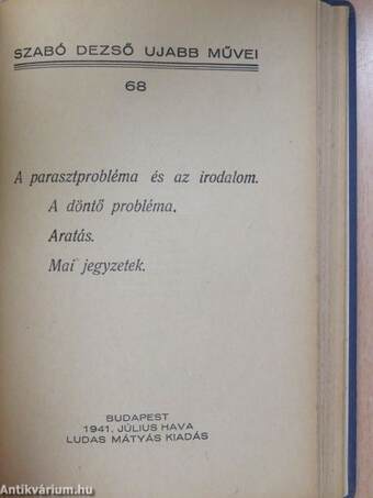 Szabó Dezső ujabb művei 64-68.