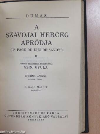 A szavojai herceg apródja I-IV./Bölcs Miklós