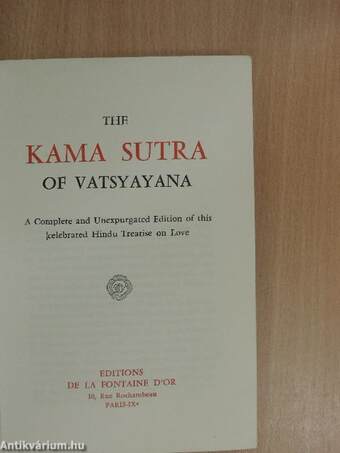 The Kama Sutra of Vatsyayana