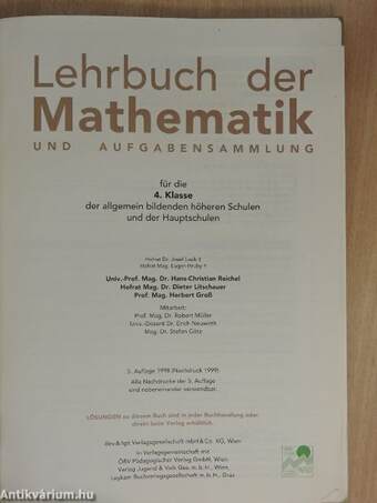 Lehrbuch der Mathematik und aufgabensammlung 4.