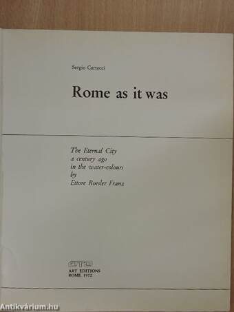 Rome as it was