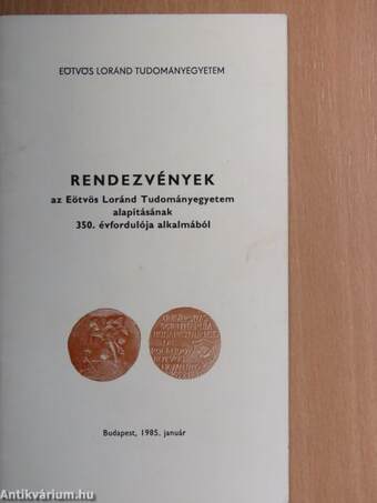 Rendezvények az Eötvös Loránd Tudományegyetem alapításának 350. évfordulója alkalmából