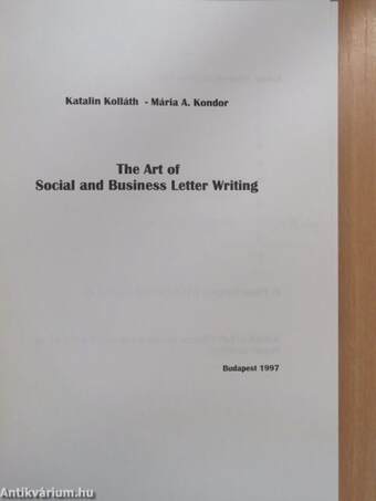 The Art of Social and Business Letter Writing