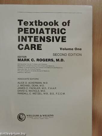 Textbook of Pediatric Intensive Care I.