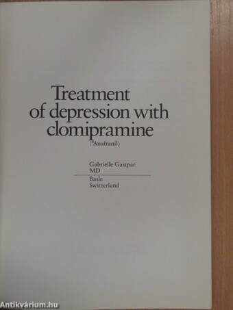 Treatment of depression with clomipramine