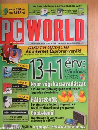 PC World 2006. augusztus - DVD-vel