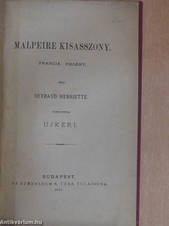 Malpeire kisasszony