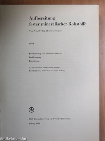 Aufbereitung fester mineralischer Rohstoffe I.