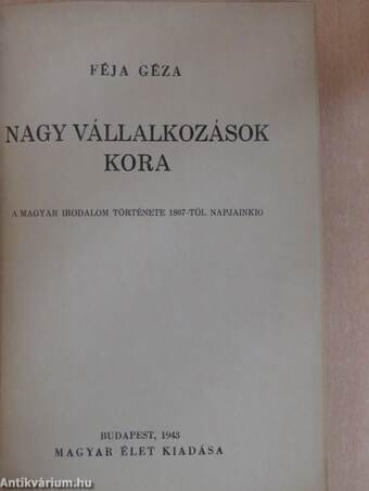 Nagy vállalkozások kora