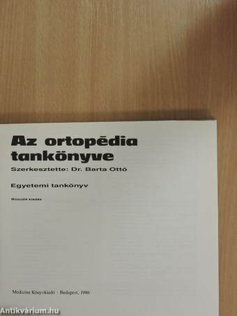 Az ortopédia tankönyve