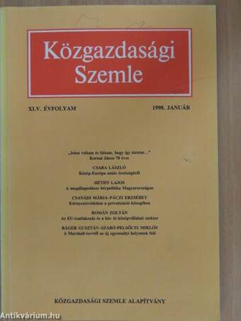 Közgazdasági Szemle 1998. (nem teljes évfolyam)