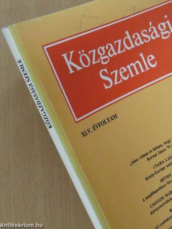 Közgazdasági Szemle 1998. (nem teljes évfolyam)