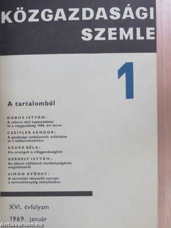 Közgazdasági Szemle 1969. január-december I-II.