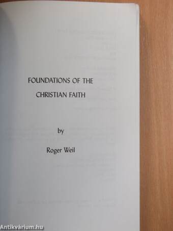 Foundations of the Christian Faith