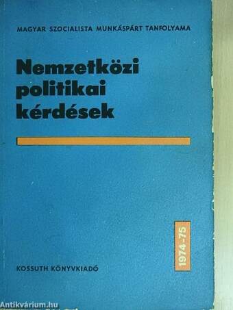 Nemzetközi politikai kérdések 1974-1975