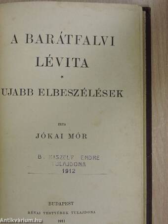 A barátfalvi lévita/Ujabb elbeszélések