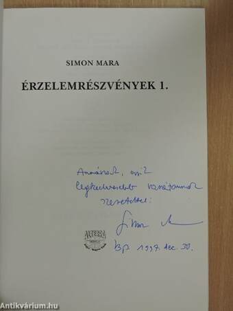 Érzelemrészvények 1. (dedikált példány)