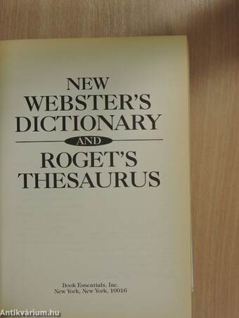 New Webster's Dictionary and Roget's Thesaurus