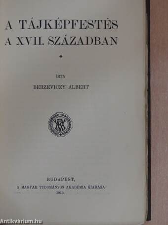 A tájképfestés a XVII. században