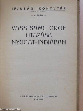 Vass Samu gróf utazása Nyugat-Indiában