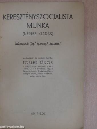 Keresztényszocialista munka