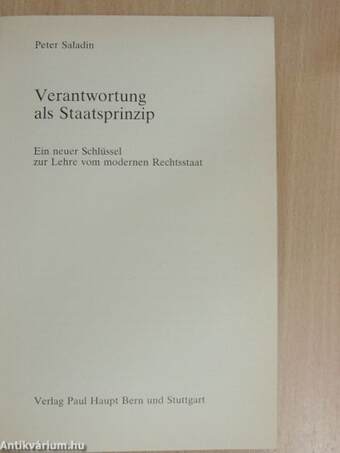 Verantwortung als Staatsprinzip