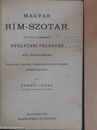 Magyar rím-szótár