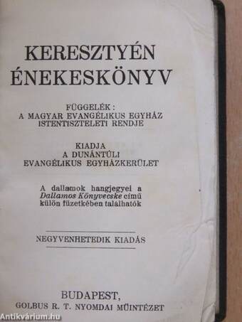 Keresztyén énekeskönyv